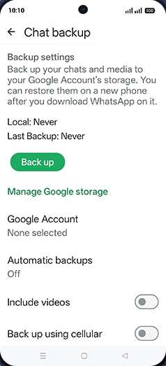 Step 7: Tap on Back up.