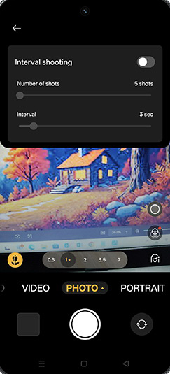 Step 5: Tap on Interval shooting to turn ON.