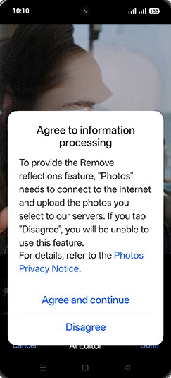 Step 9: Tap on Agree and continue.