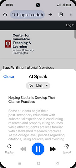 Step 6: AI speaking all the article.