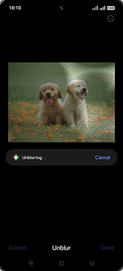 Step 11: Unblurring photo.