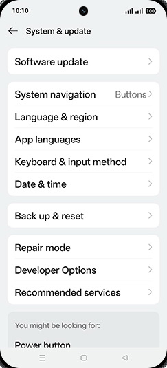 Step 4: Tap on Back up & reset.