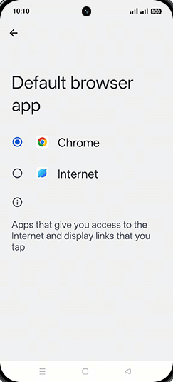 Step 6: Tap on desired Browser App.