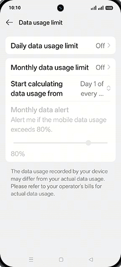 Step 8: Tap on Daily data usage limit.