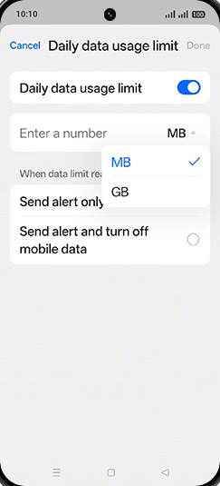Step 11: Tap on desired Option.