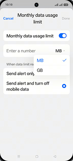 Step 17: Tap on desired Option.