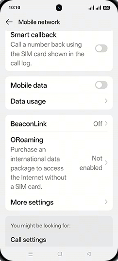 Step 6: Tap on Mobile data to turn ON.