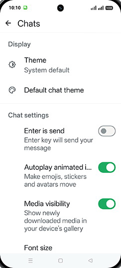 Step 6: Tap on Enter is send to turn ON.
