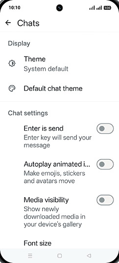 Step 6: Tap on Media visibility to turn ON.