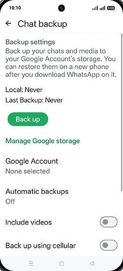 Step 7: Tap on Back up.