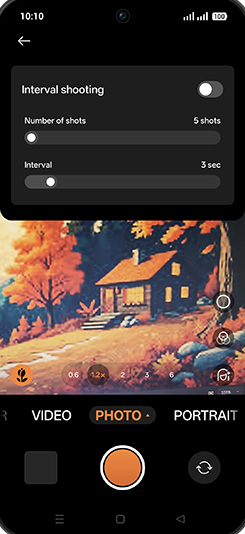 Step 5: Tap on Interval shooting to turn ON.