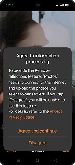 Step 9: Tap on Agree and continue.