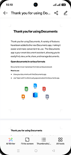 Step 5: Tap on AI Writer.