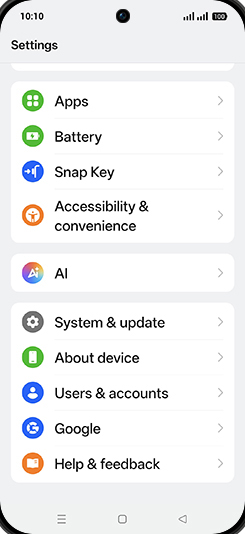 Step 3: Tap on System & update.