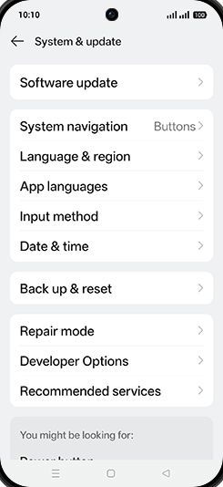 Step 4: Tap on Back up & reset.