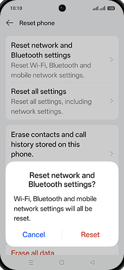 Step 7: Tap on Reset.