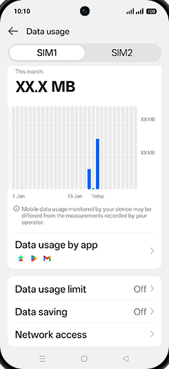 Step 7: Tap on Data usage limit.