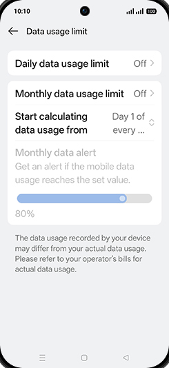 Step 8: Tap on Daily data usage limit.