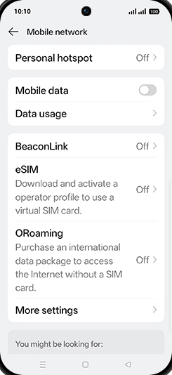 Step 6: Tap on Mobile data to turn ON.