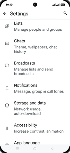 Step 5: Tap on Chats.