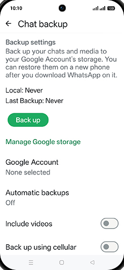 Step 7: Tap on Back up.