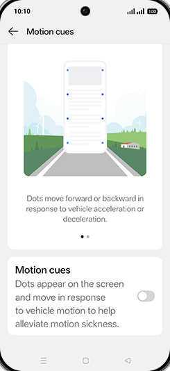 Step 5: Tap on Motion cues to turn ON.