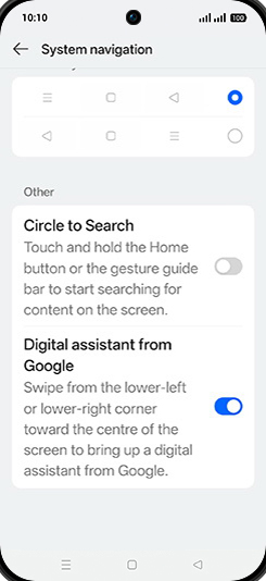 Step 5: Tap on Circle to Search to turn ON.