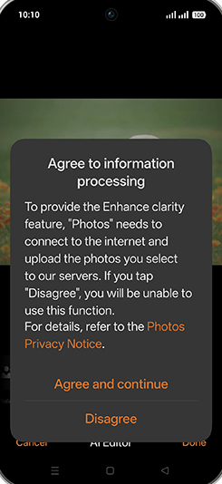 Step 9: Tap on Agree and continue.