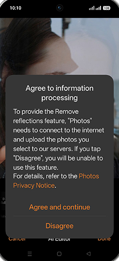Step 9: Tap on Agree and continue.