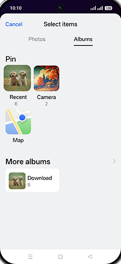 Step 9: Tap on Image folder.