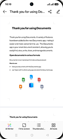 Step 5: Tap on AI Writer.