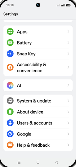 Step 3: Tap on System & update.
