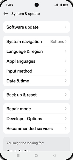 Step 4: Tap on Back up & reset.