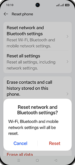 Step 7: Tap on Reset.