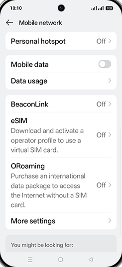 Step 6: Tap on Mobile data to turn ON.