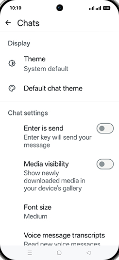 Step 6: Tap on Media visibility to turn ON.