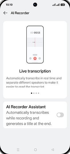 Step 5: Tap on AI Recorder Assistant to turn ON.