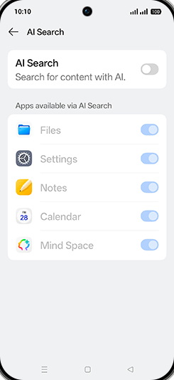 Step 6: Tap on AI Search to turn ON.
