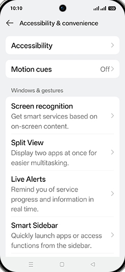 Step 4: Tap on Motion cues.