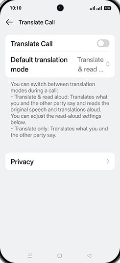 Step 7: Tap on Translate Call to turn ON.