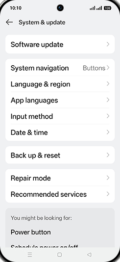 Step 4: Tap on System navigation.
