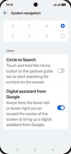 Step 5: Tap on Circle to Search to turn ON.