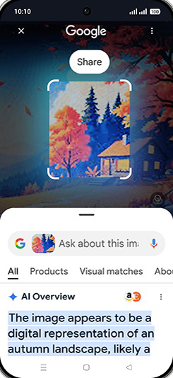 Step 5: Swipe up Google window.
