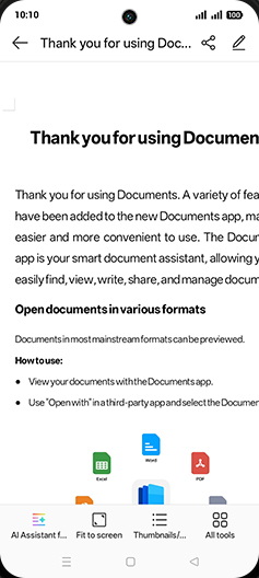 Step 5: Tap on AI Assistant for Document.