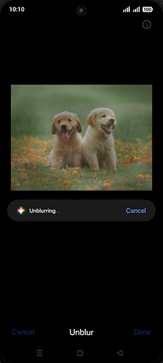 Step 11: Unblurring photo.