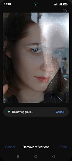 Step 9: Removing glare.