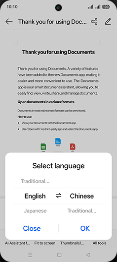 Step 7: Select desired language.
