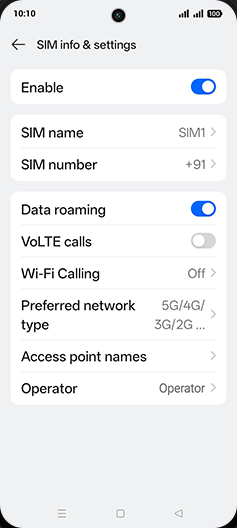 Step 7: Tap on VoLTE calls to turn ON.