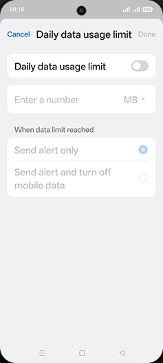 Step 9: Tap on Daily data usage limit to turn ON.