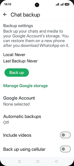 Step 7: Tap on Back up.